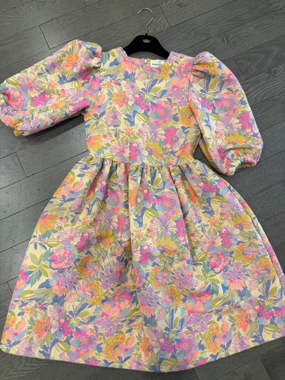 Floral Puff-Sleeve Girls' Formal Dress - Pink & Pastel Floral